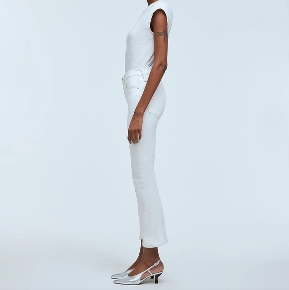 Madewell Kick Out Crop Jeans in Pure White size 32 NWT NI961 - Picture 3 of 14